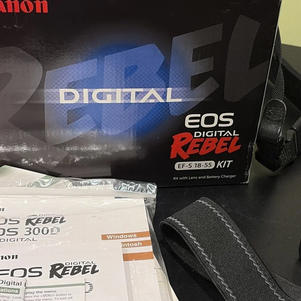 Canon EOS Rebel DSLR Camera 6.3 / Lens Kit EF-S 18-55 With Memory Card New Batt